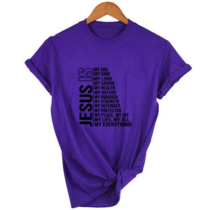 Jesus Is My- Women T-shirt Faith Short Sleeve Streetwear Graphic Tees Female