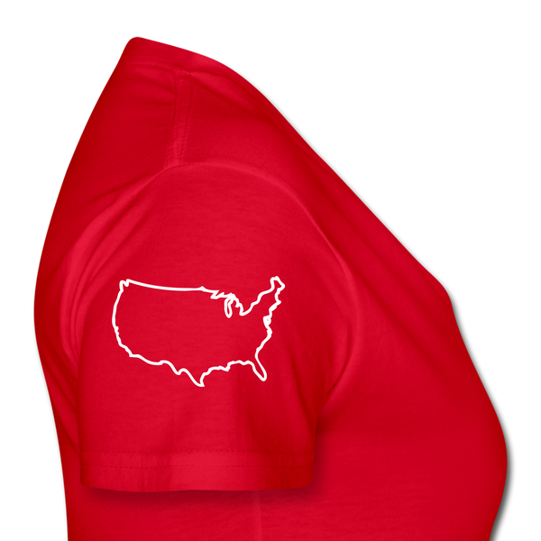 Women's V-Neck T-Shirt nurse - red